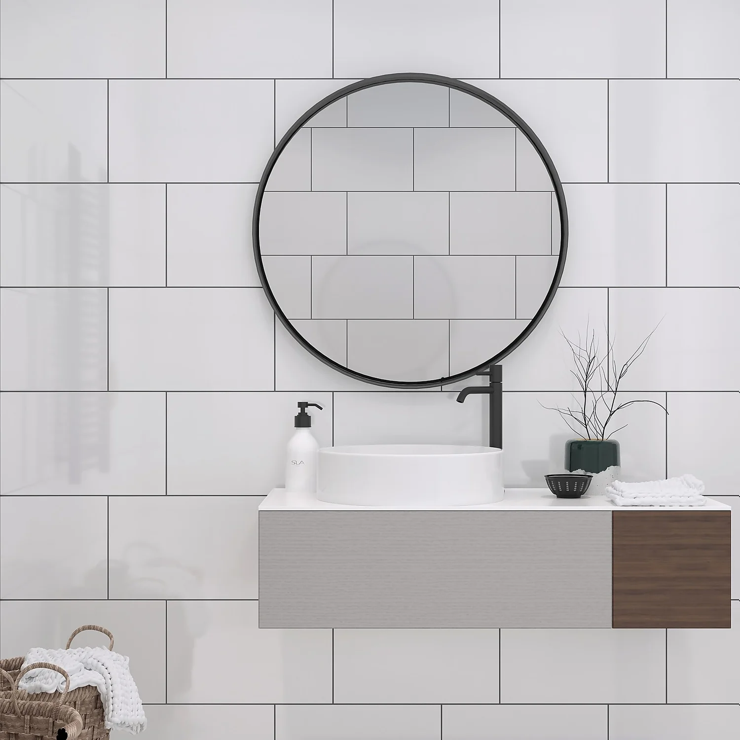 None Plain White Ceramic Wall Tile 250 X 400mm - Image 4