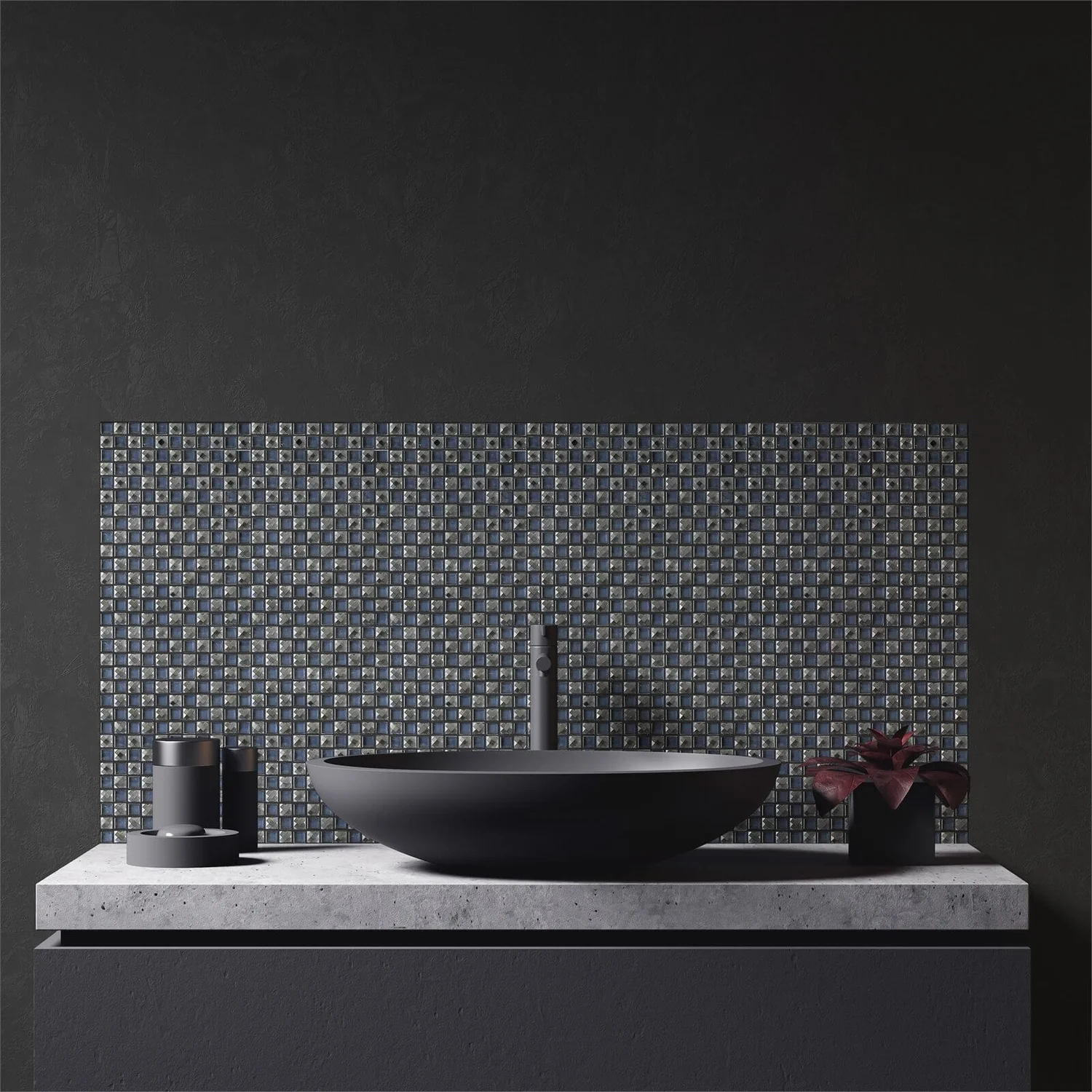 House Of Mosaics Black Jewel Mosaic Tile - 300 X 300mm