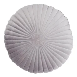 None Round Velvet Cushion - Grey - 45cm