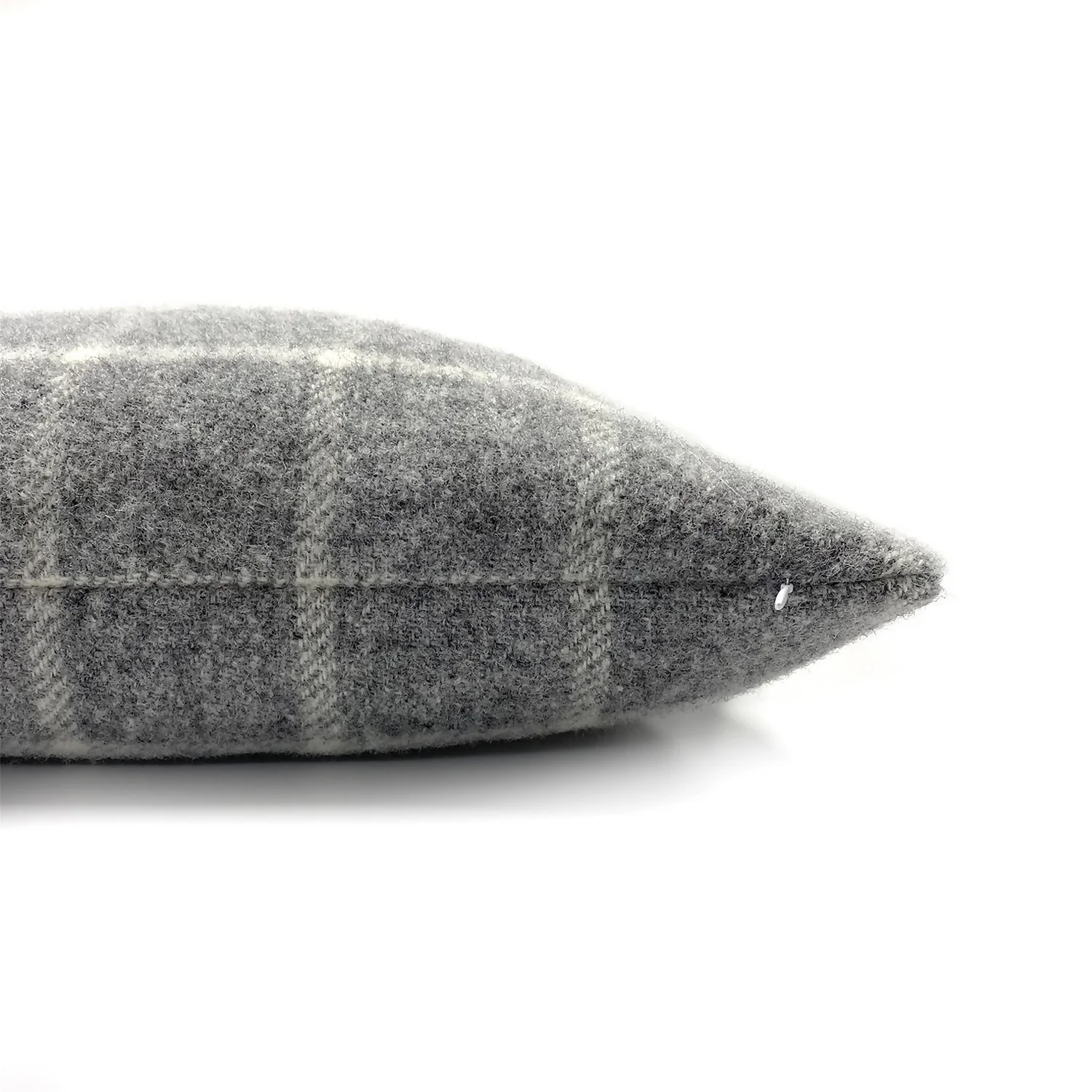 Country Living Wool Check Cushion - 50x50cm - Grey - Image 4