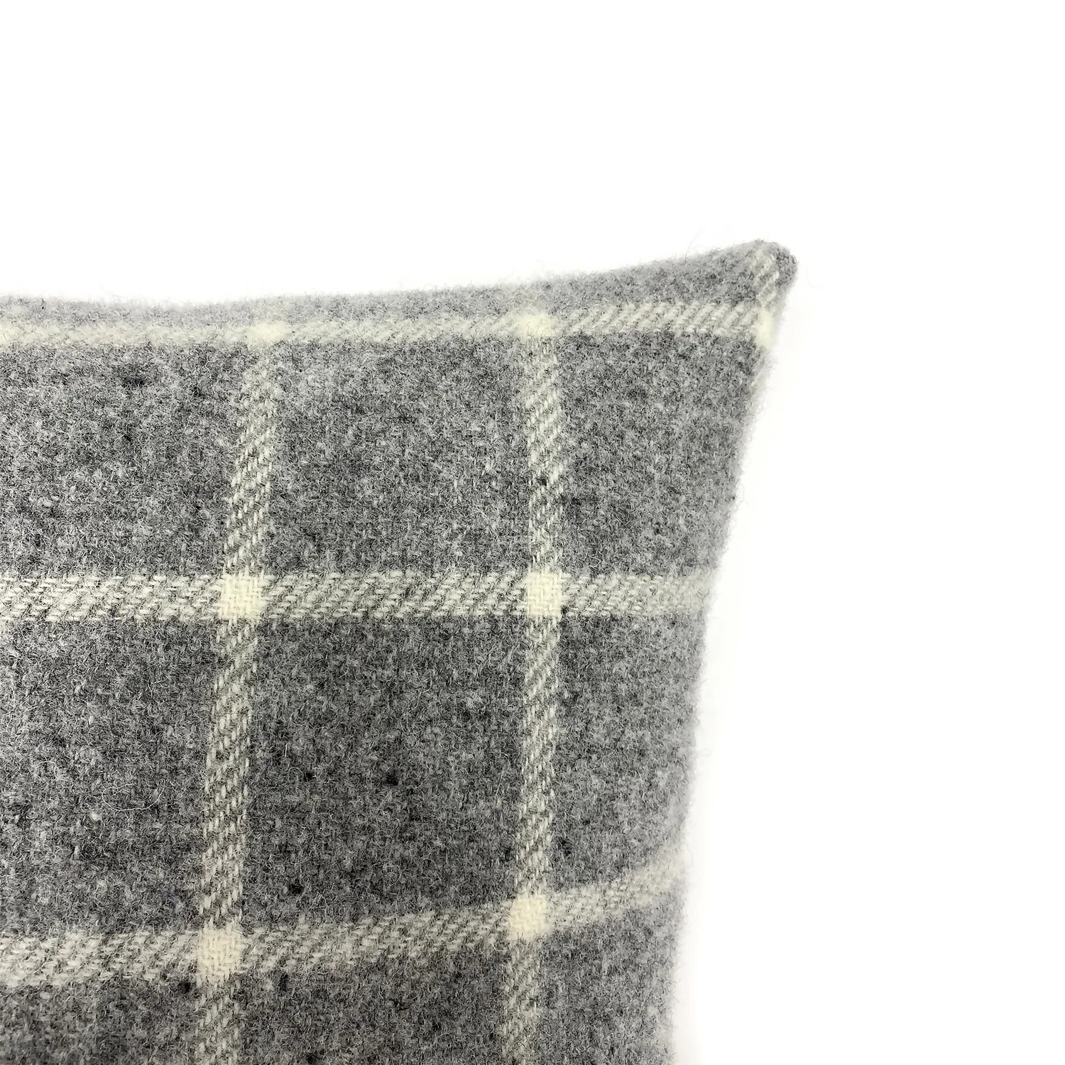 Country Living Wool Check Cushion - 50x50cm - Grey - Image 3