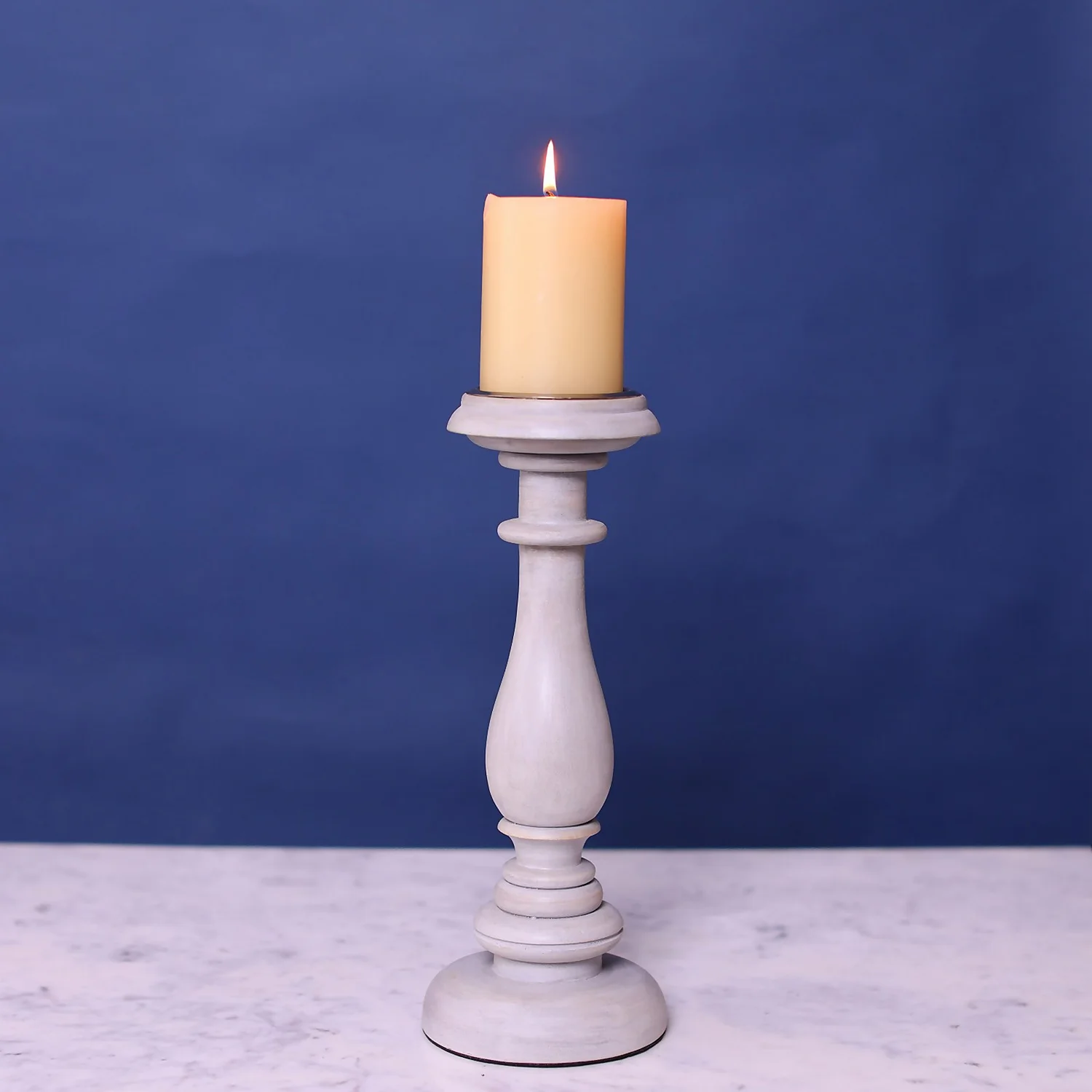 Country Living Wooden Pillar Holder - Large - Image 2