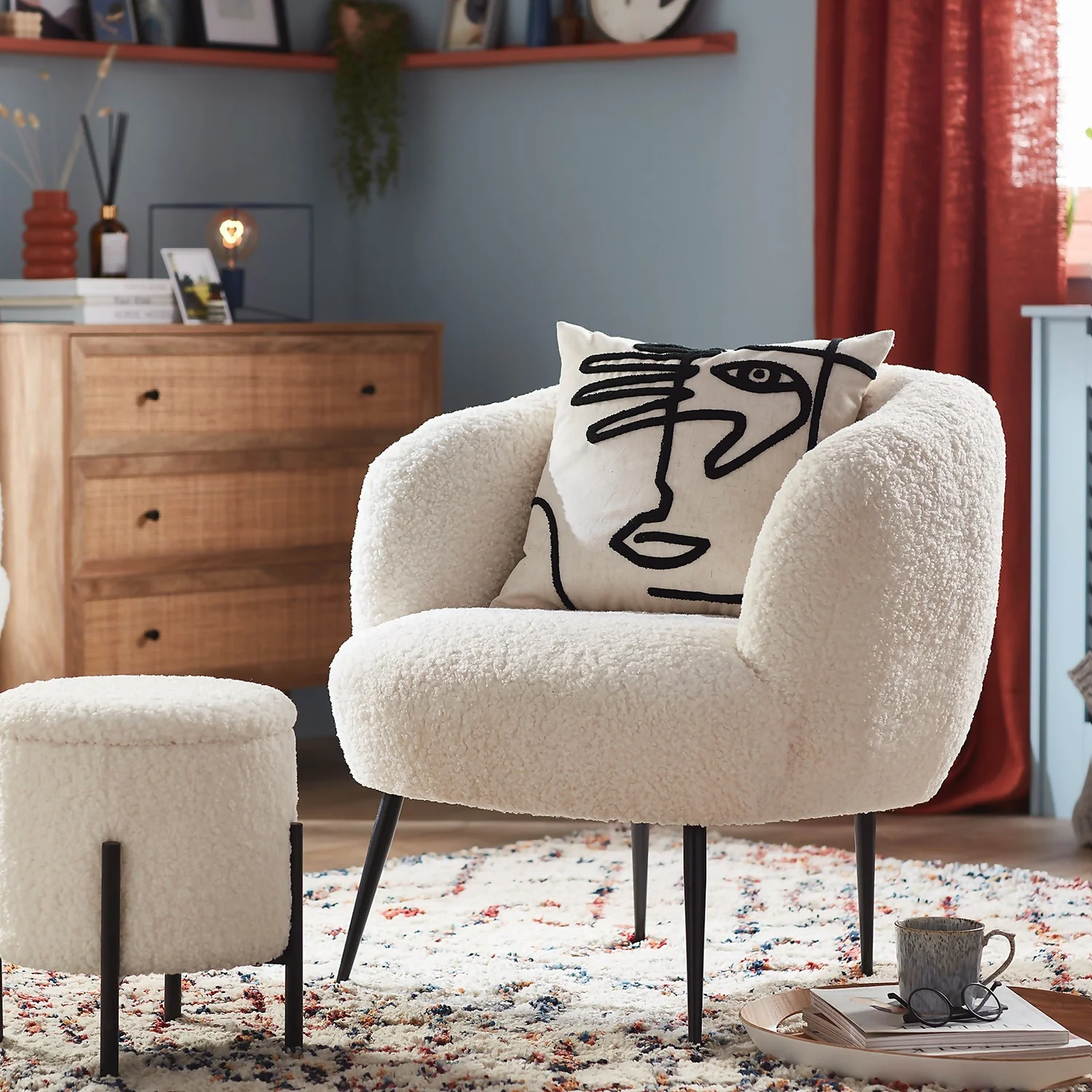 Abstract Face Cushion - 43x43cm - Image 2