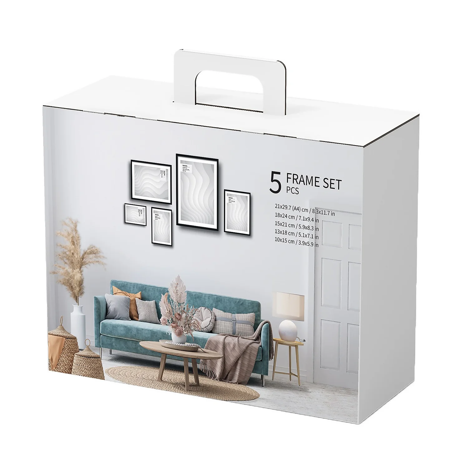 Wood Photo Frame - Set Of 5 - Oak - Image 2