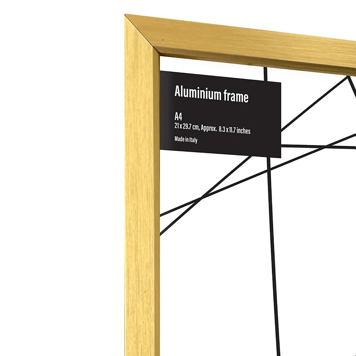 Aluminium Photo Frame - A4 - Gold - Image 2