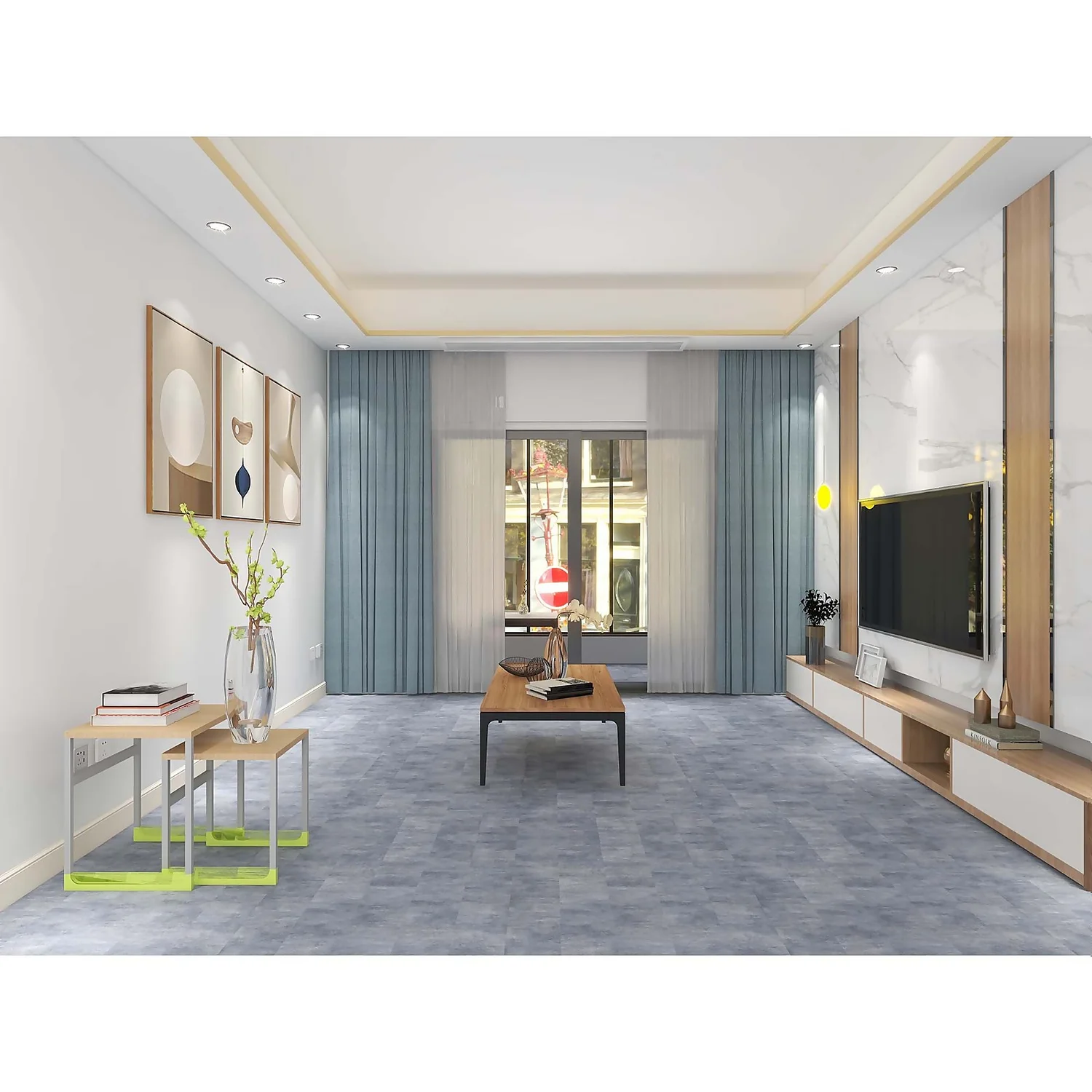 Rigid Core Luxury Vinyl Flooring - Concrete Tile - Image 3