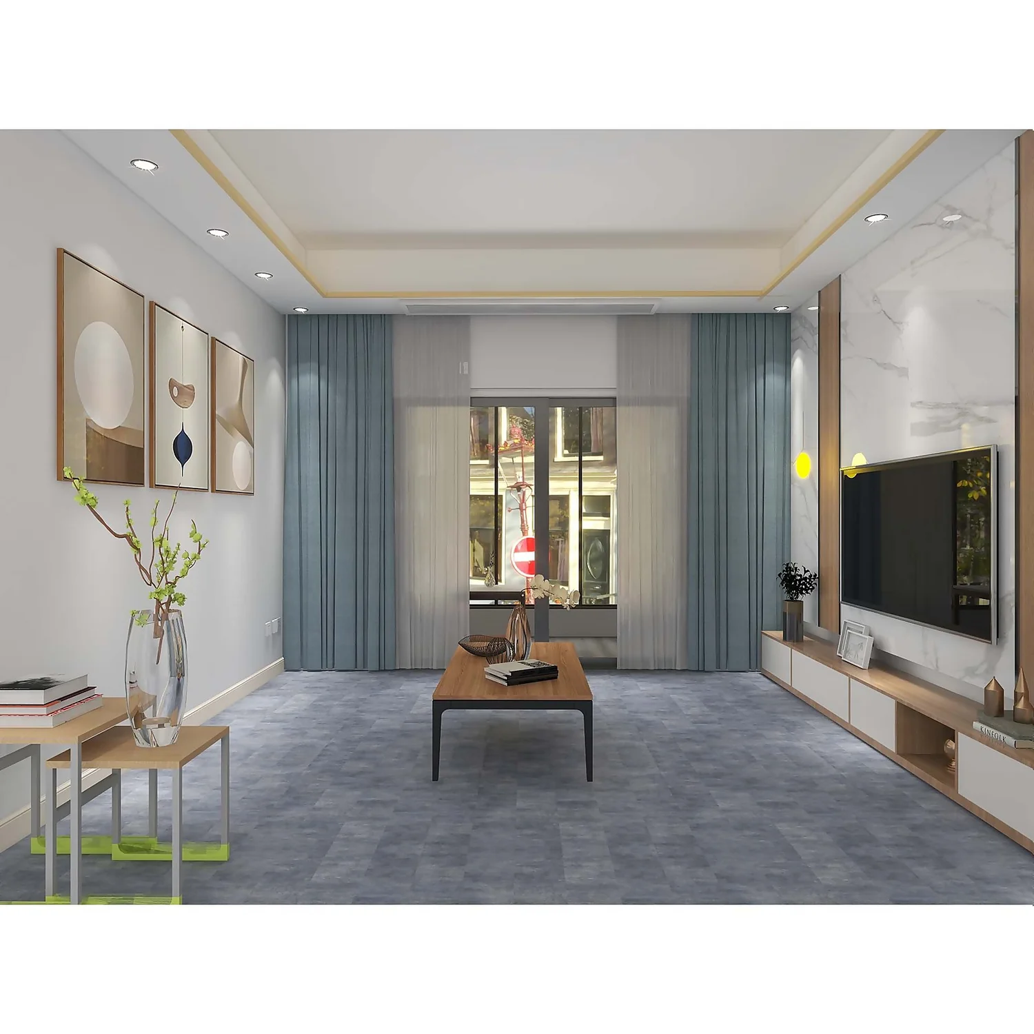 Rigid Core Luxury Vinyl Flooring - Concrete Tile - Image 5