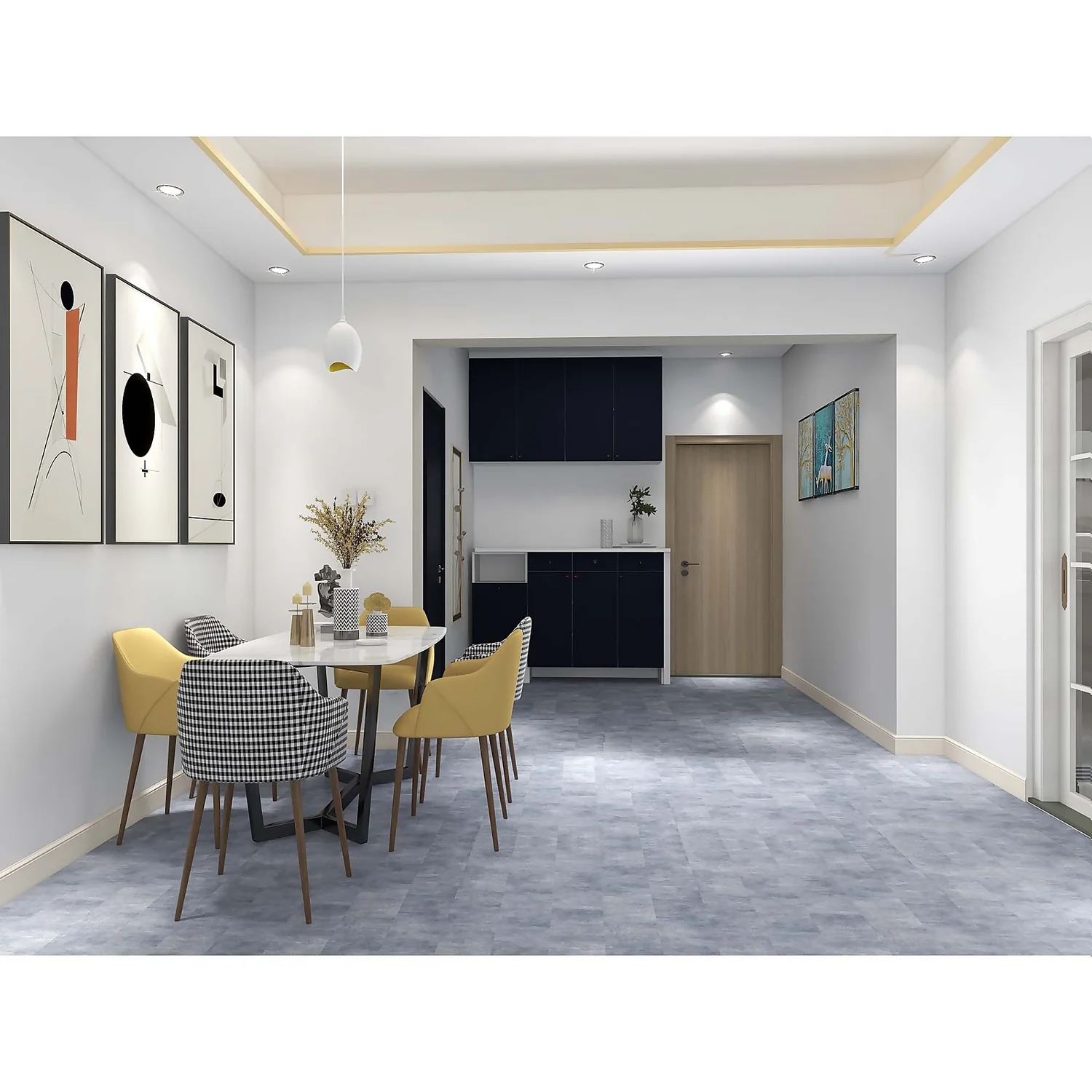 Rigid Core Luxury Vinyl Flooring - Concrete Tile