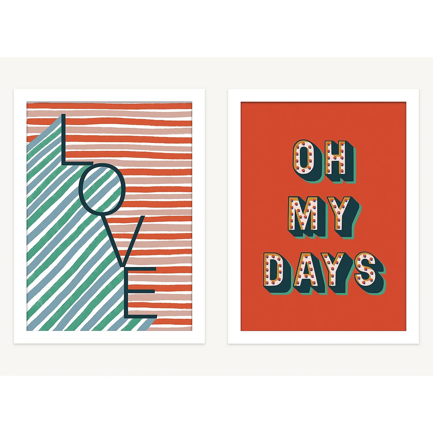 Slogan Framed Prints - Set Of 2 - 40x30cm