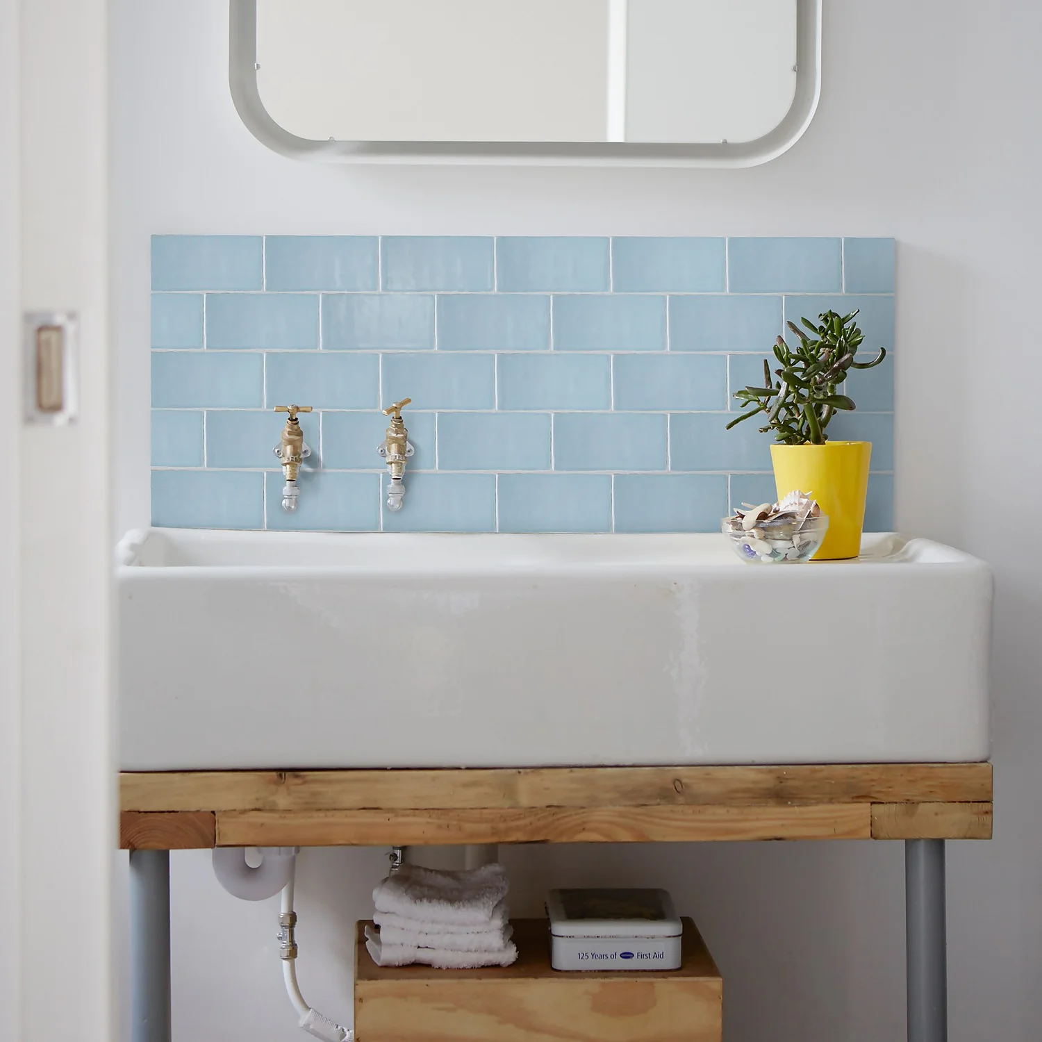 Country Living Artisan Blue Skies Ceramic Wall Tile 75 X 150mm - 0.5sqm Pack