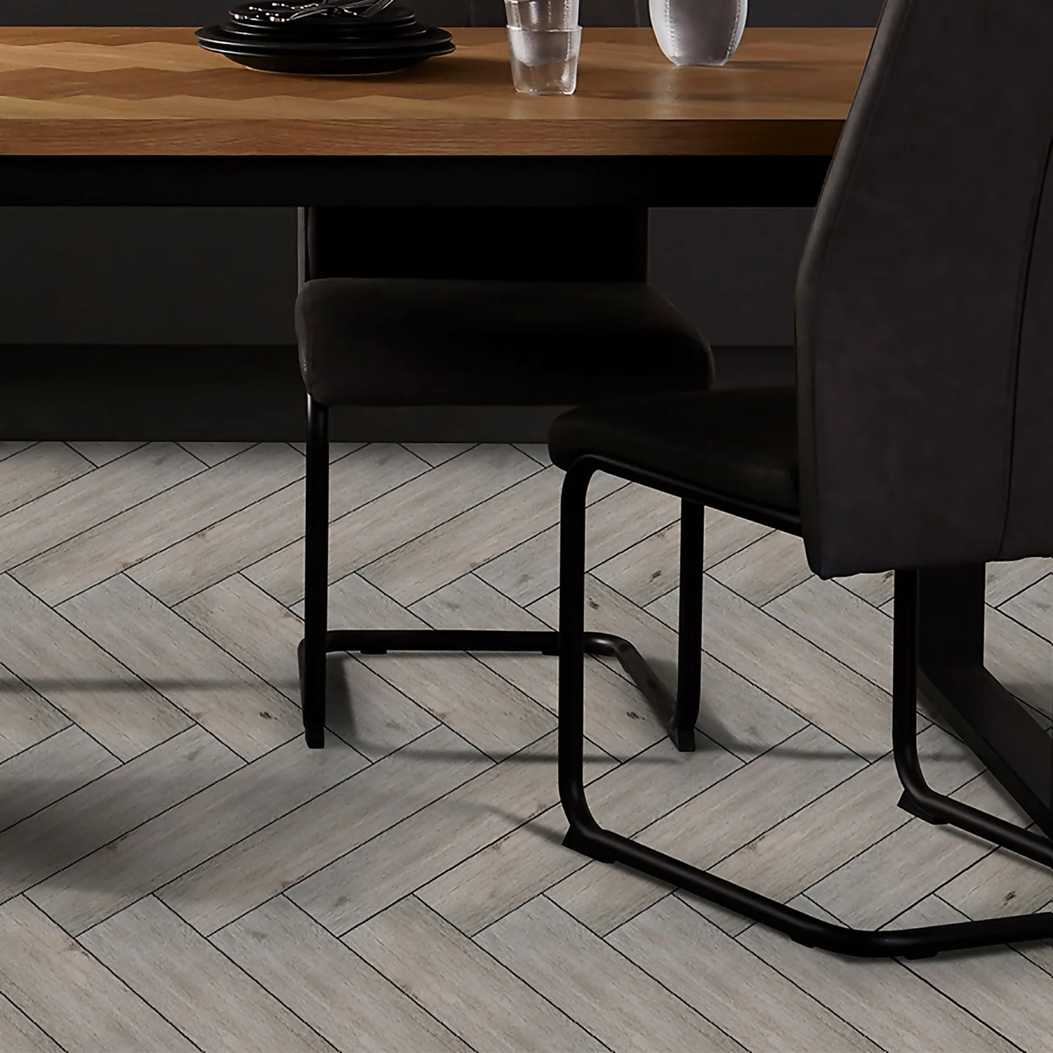 House Of Wall Tiles Wood Effect Grey Oak Porcelain Floor Tile 600x150mm - 0.99sqm Pack