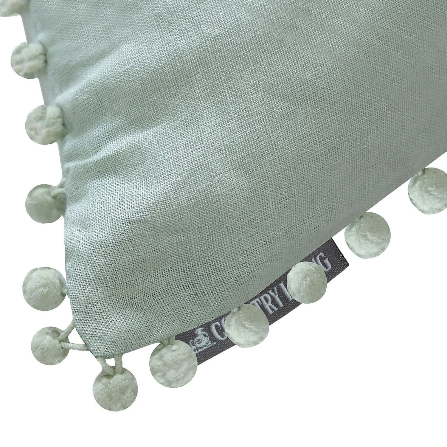 Country Living Linen Pom Poms Cushion - Image 2