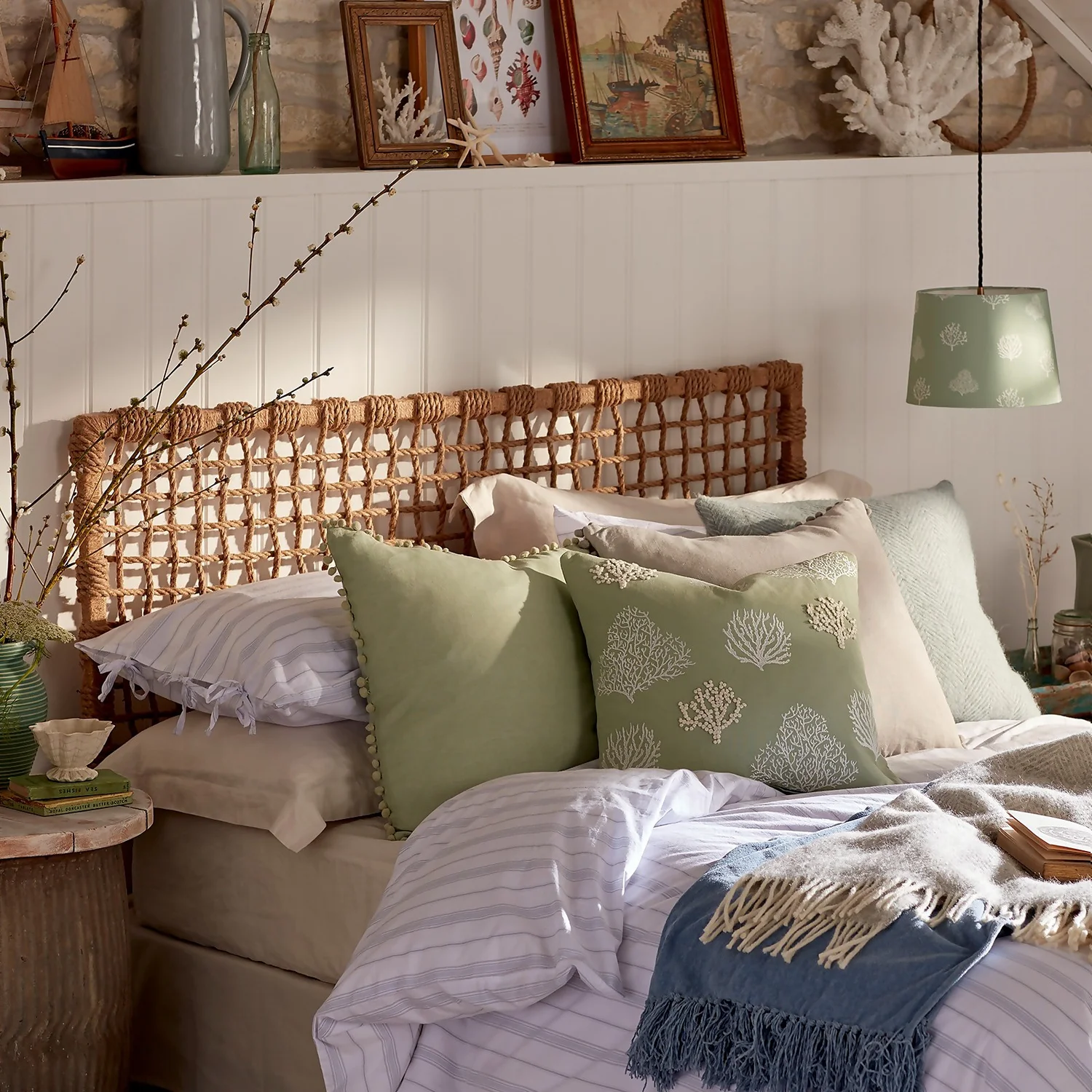 Country Living French Knot Salcombe Sea Flower Cushion - Image 2