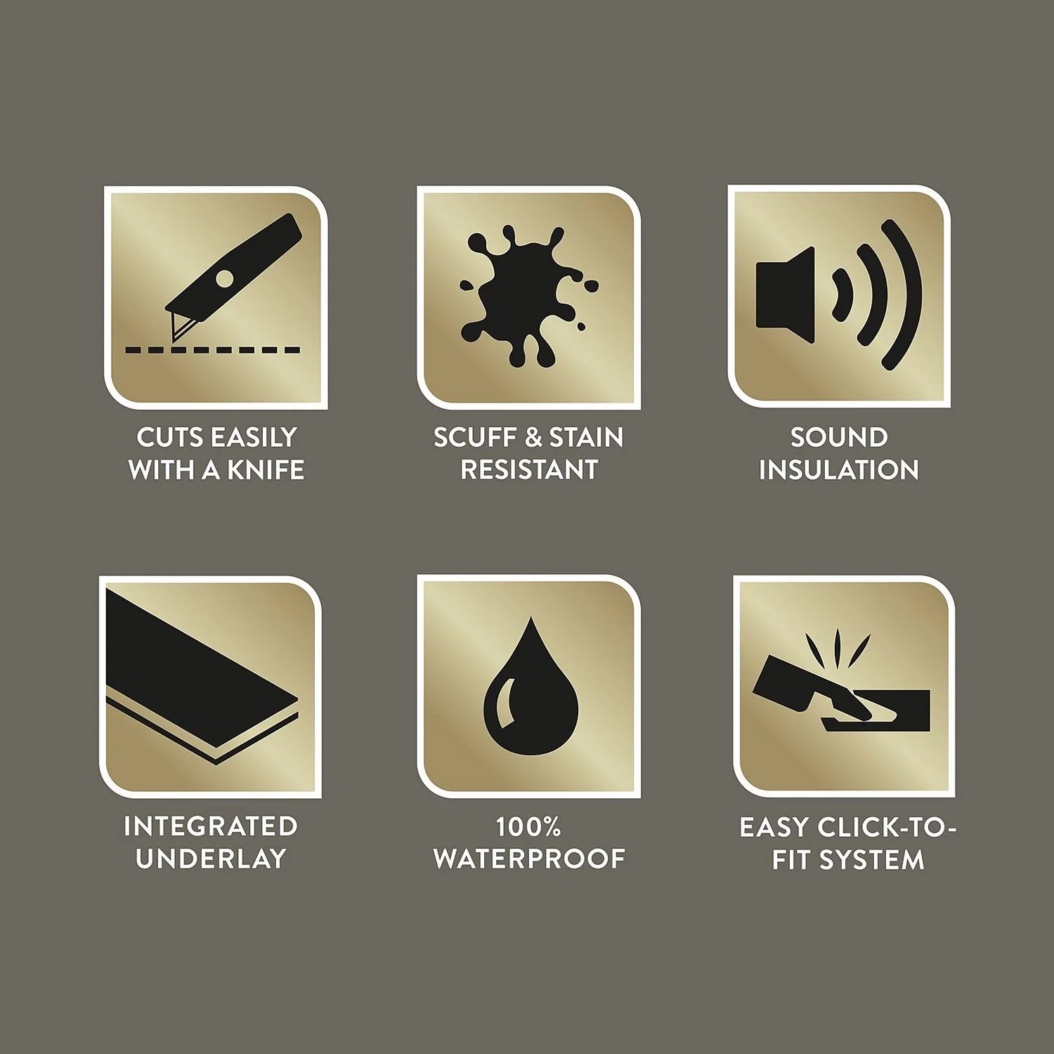 Kraus Rigid Core Herringbone Luxury Vinyl Floor Tile - Langley Grey - Image 3