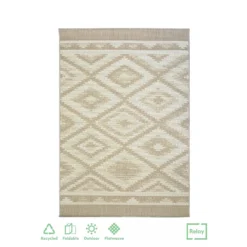 Recycled Diamond Rug - Natural - 200x290cm