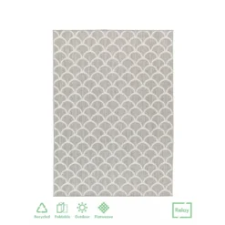 Relay Recycled Indoor/Outdoor Rug - Grey - 160x230cm