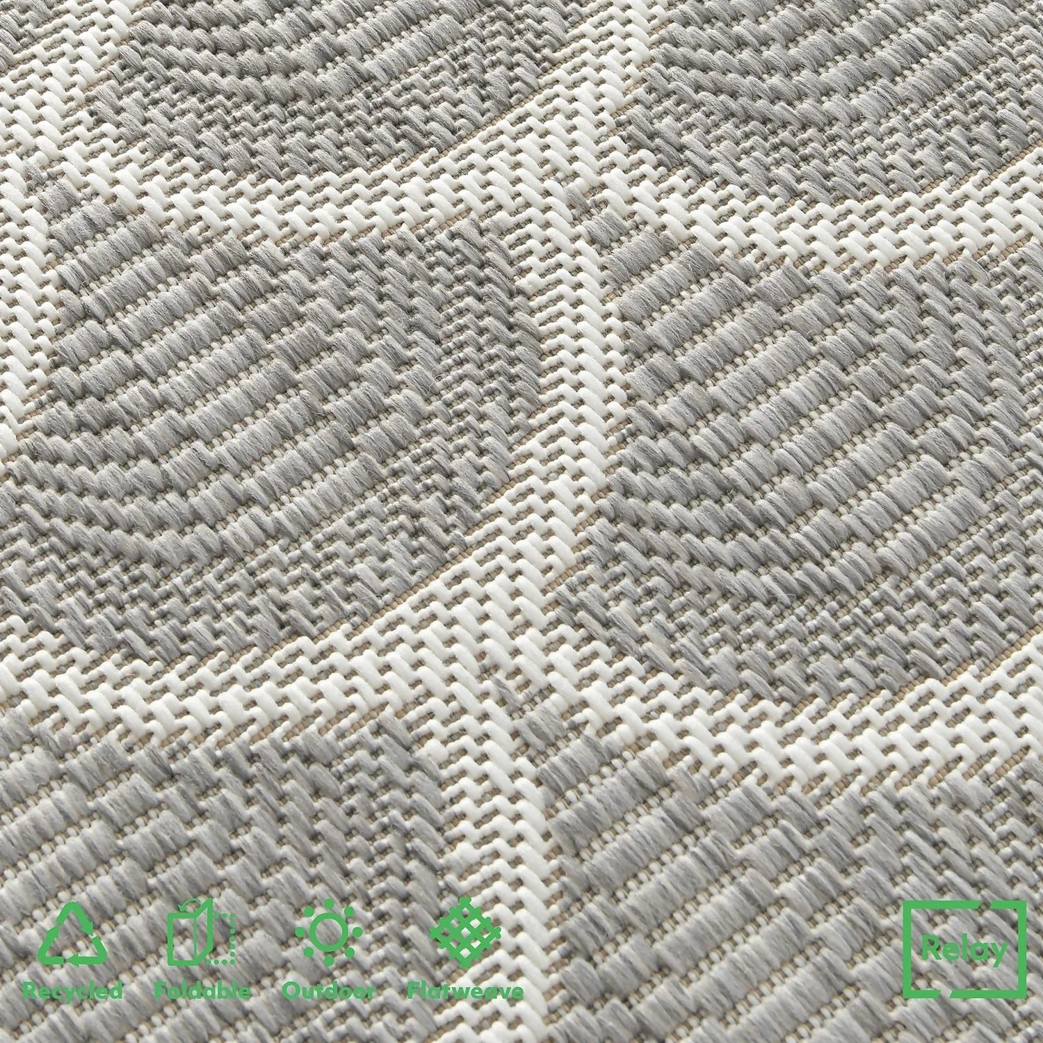 Relay Recycled Indoor/Outdoor Rug - Grey - 200x290cm - Image 6