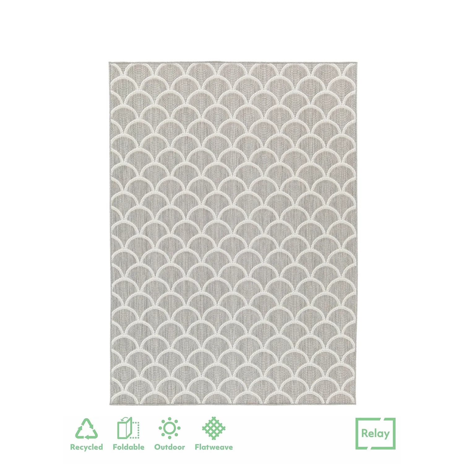 Relay Recycled Indoor/Outdoor Rug - Grey - 200x290cm