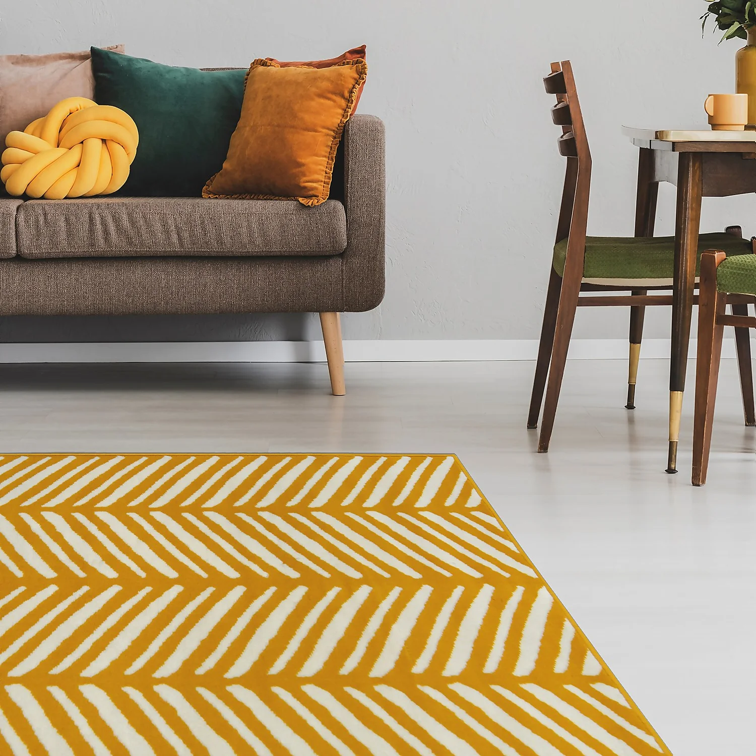 Herringbone Rug - Ochre - 120x170cm - Image 2