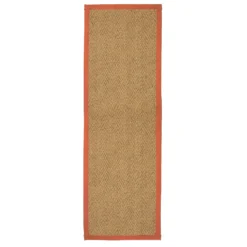 Herringbone Runner With Border - Terracotta - 60x180cm