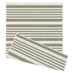 Duo Weave Indoor/Outdoor Rug - Stripes Natural - 120x170cm