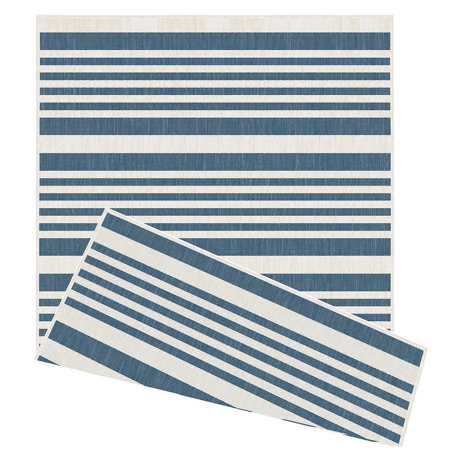 Duo Weave Indoor/Outdoor Rug - Stripes Ocean - 120x170cm