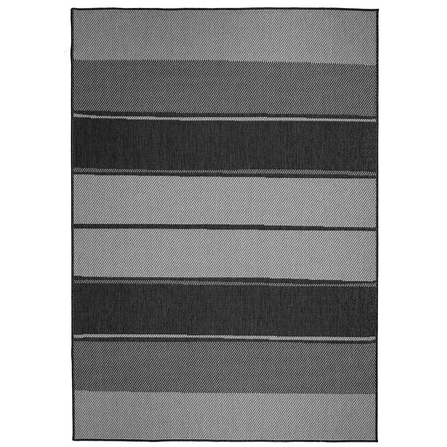 Duo Weave Indoor/Outdoor Rug - Stripe Charcoal - 160x230cm - Image 5