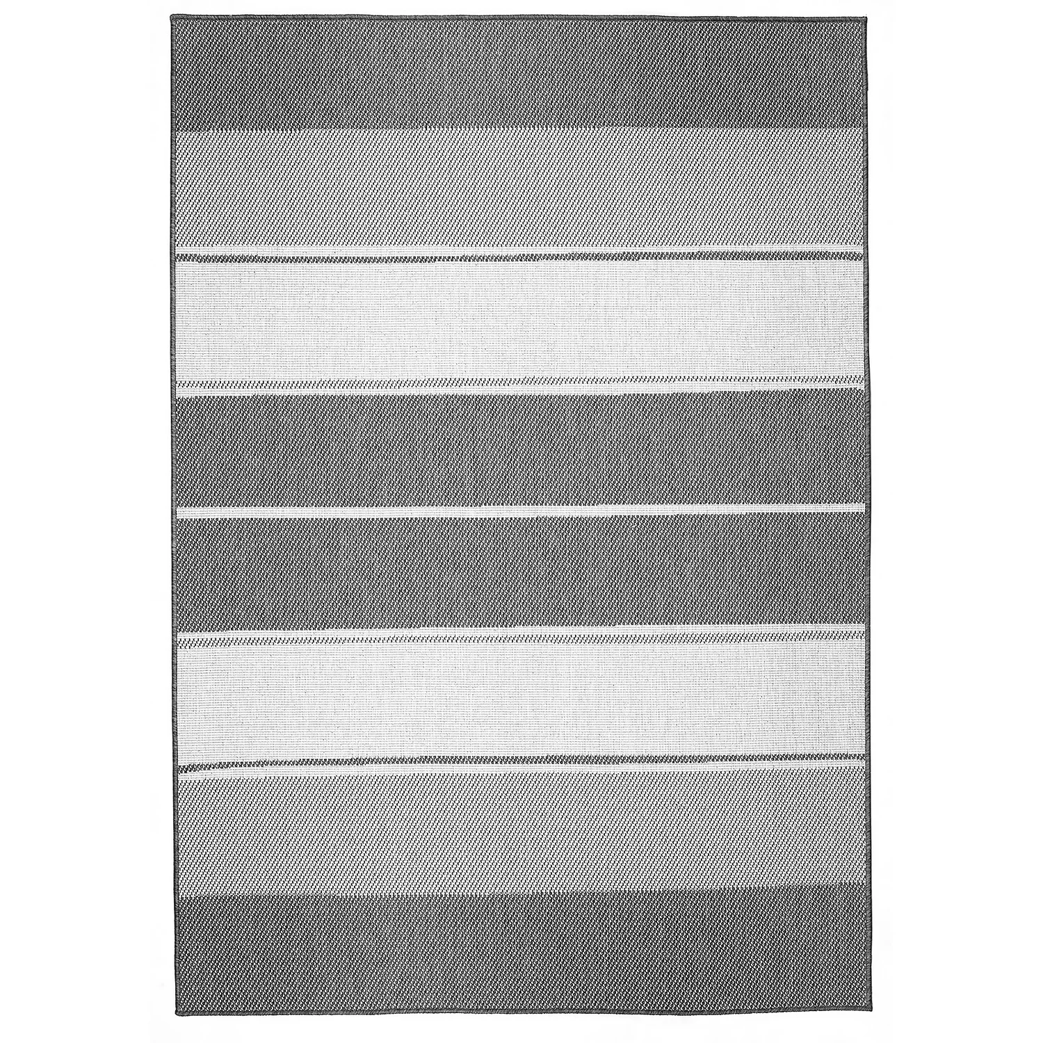 Duo Weave Indoor/Outdoor Rug - Stripe Charcoal - 160x230cm - Image 4
