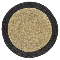 Zanzibar Circle Rug With Border - Anthracite - 150cm