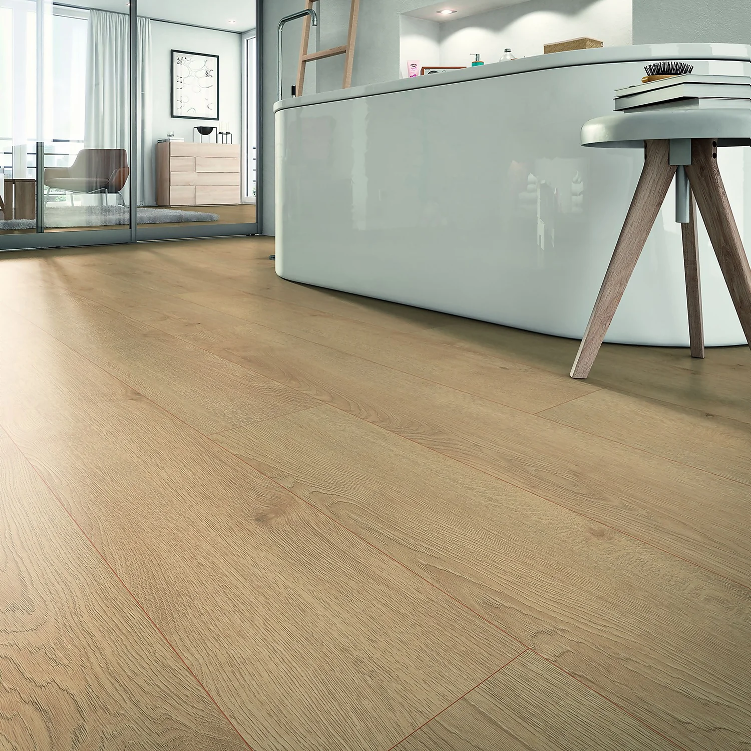 EGGER HOME Light Redmond Oak 8mm Aqua+ Laminate Flooring Sample