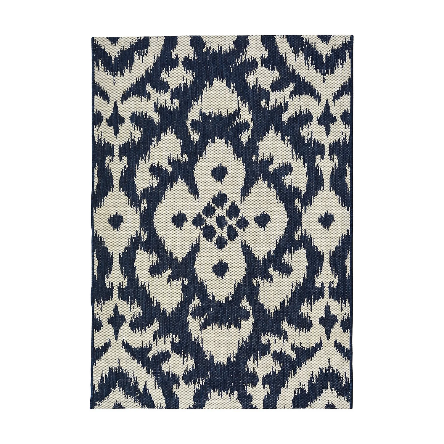 Indoor Outdoor Ikat Rug - Navy - 120x170cm