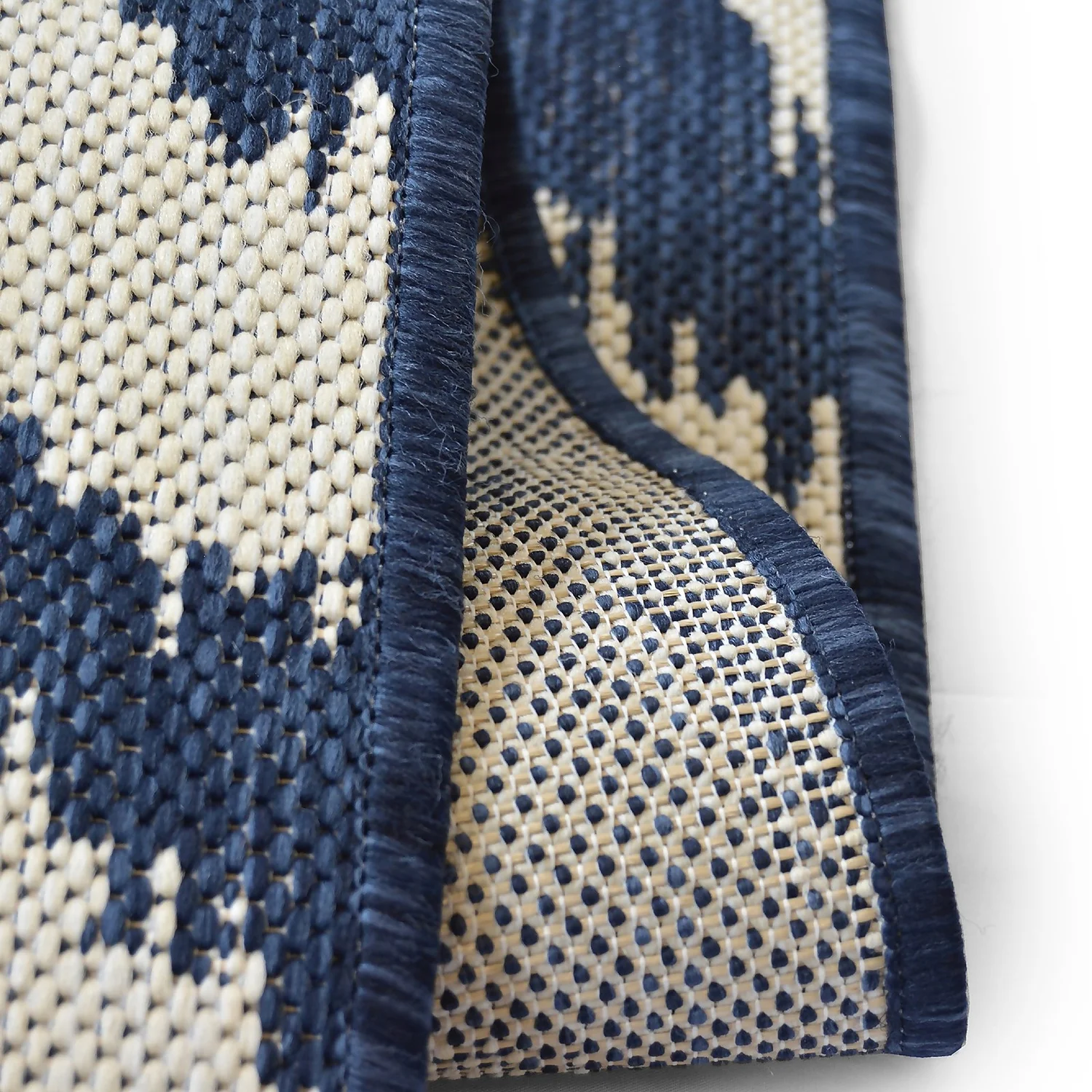 Indoor Outdoor Ikat Rug - Navy - 120x170cm - Image 5