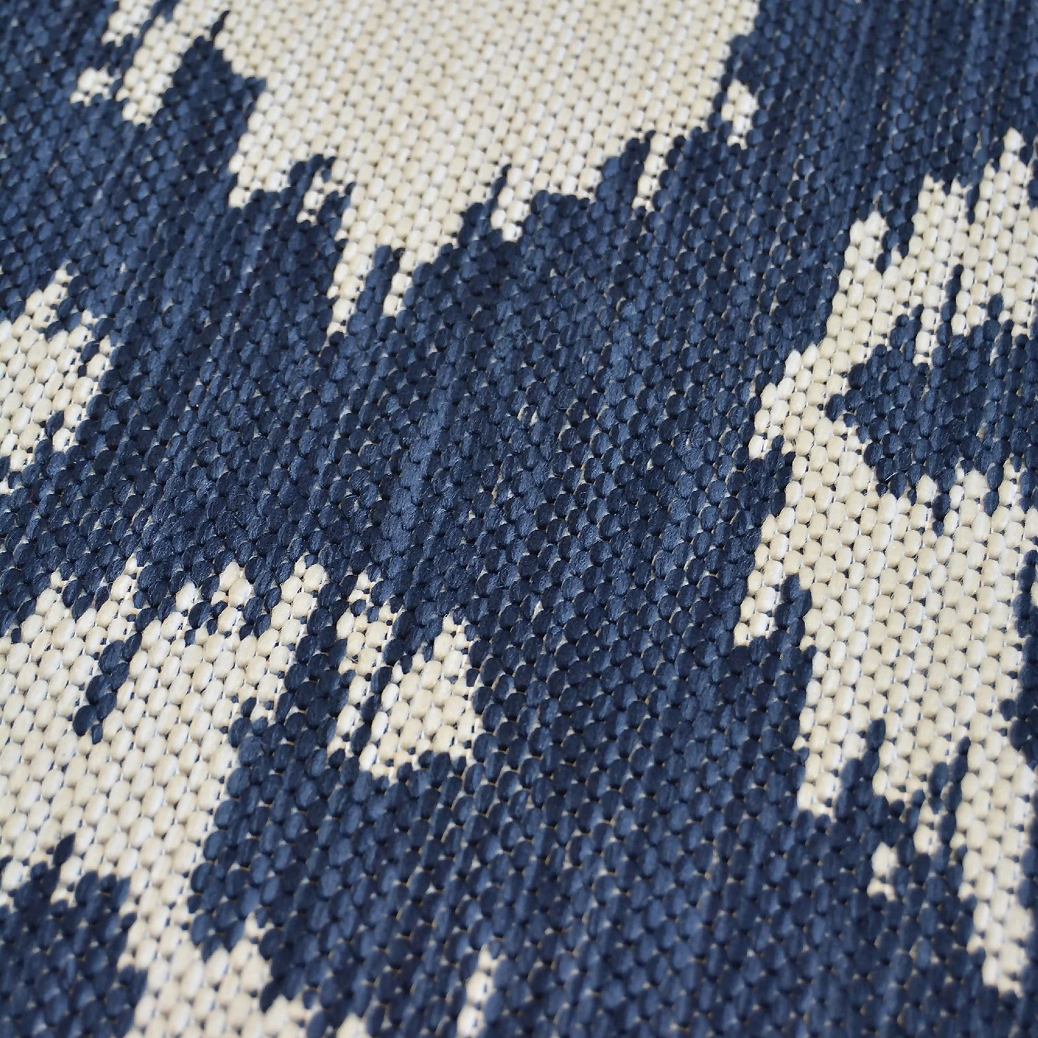 Indoor Outdoor Ikat Rug - Navy - 120x170cm - Image 4