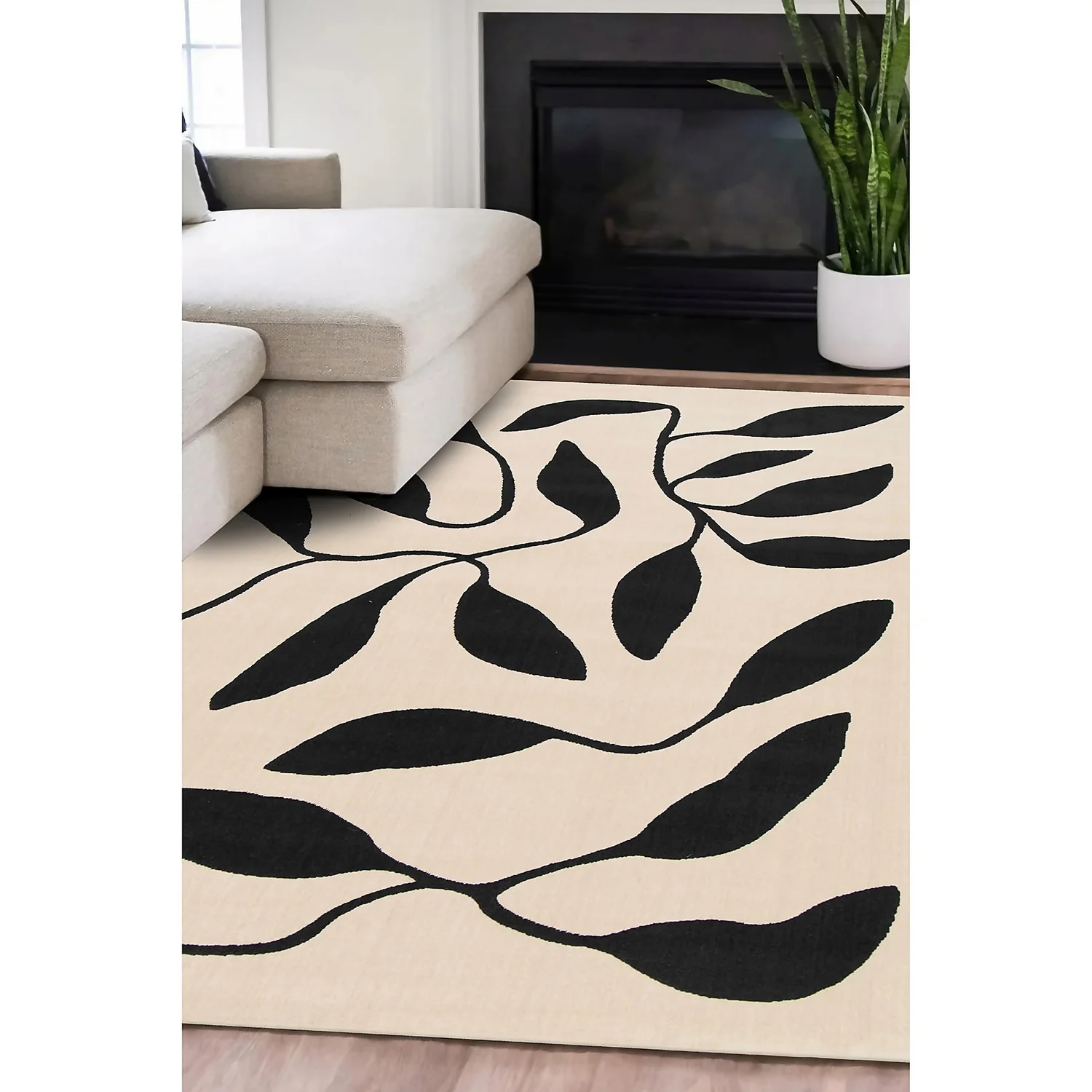 Leaf Rug - Monochrome - 120x170cm - Image 2