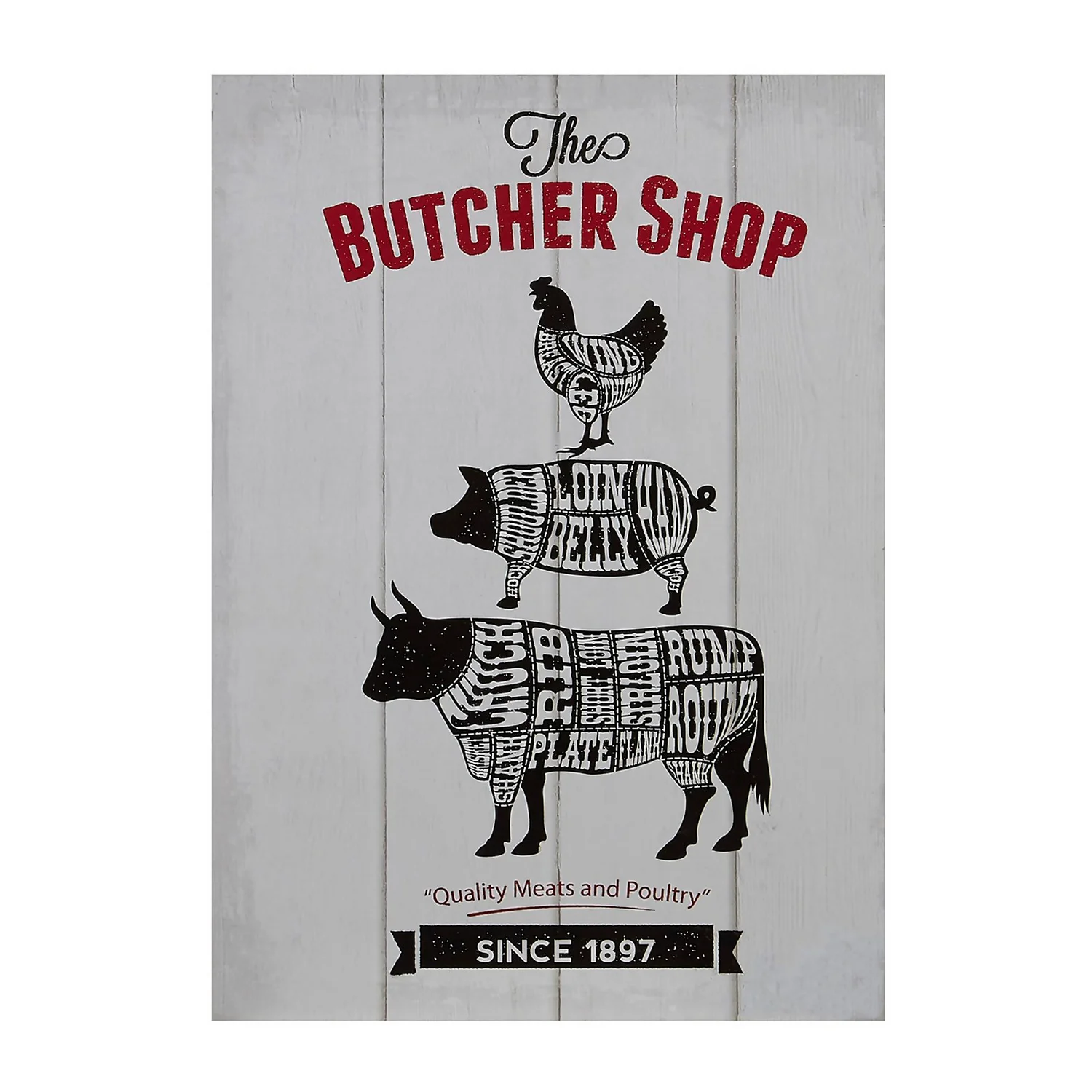 Butchers Shop Wall Plaque - 20x28cm