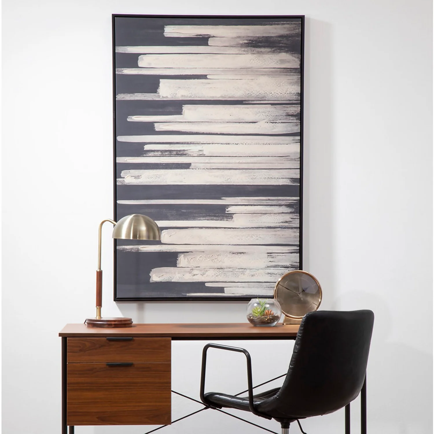 Astratto Canvas Wall Art Oil Painting - Black & Natural - 82.6x122.6cm - Image 2