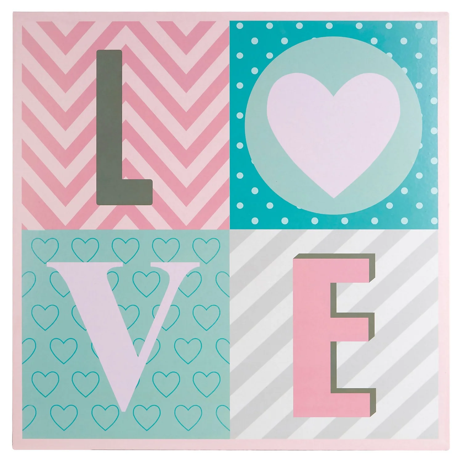 Kids Love Wall Plaque - 40x40cm